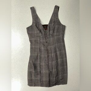 SHEIN Monochrome Checkered Mini Dress